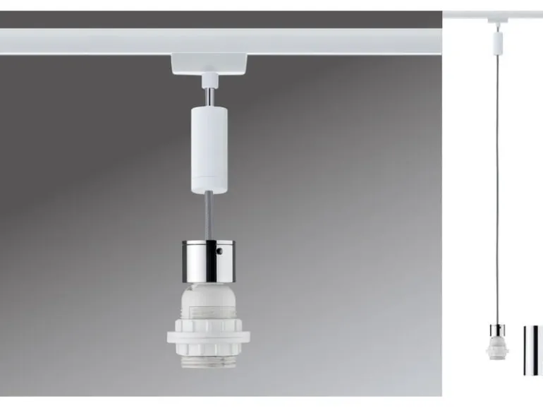 Paulmann Pendelleuchte Urail 2Easy Basic, 1 x E27, 20 W, Weiss/ Chrom