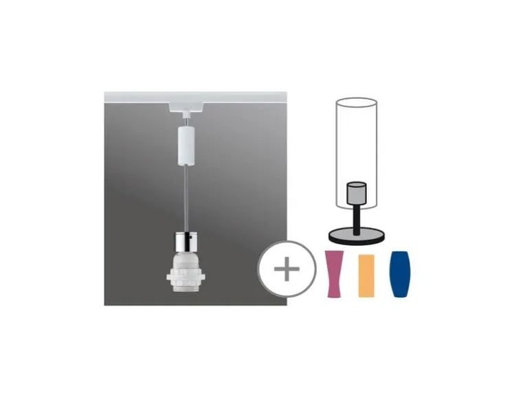 Paulmann Pendelleuchte Urail 2Easy Basic, 1 x E27, 20 W, Weiss/ Chrom