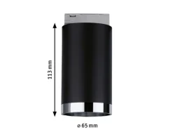 Paulmann Schienenspot URail Tube, 1 x GU10, 10 W, Schwarz/ Chrom
