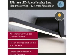 Paulmann Spiegelleuchte LED Sava 5W Schwarz