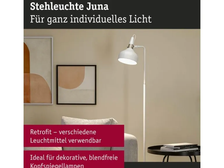 Paulmann Stehleuchte Neordic Juna E14, Weiss matt