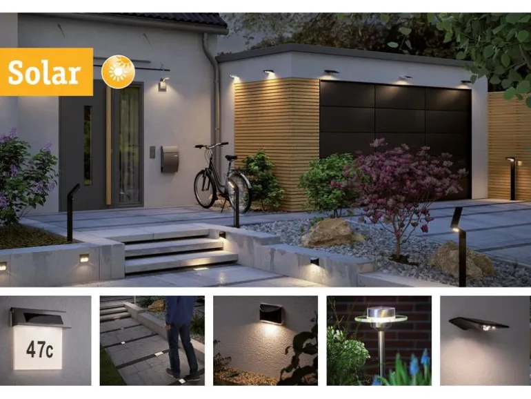 Paulmann Tischleuchte Solar Outdoor Lillesol, 3000K, Edelstahl