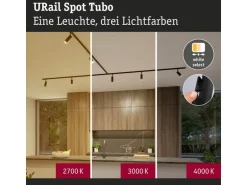 Paulmann URail Schienenspot Tubo Einzelspot Schwarz 3-Step-Dim
