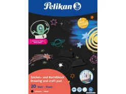 Pelikan Bastelbuch und Zeichenblock A4, 20 Blätter, Schwarz