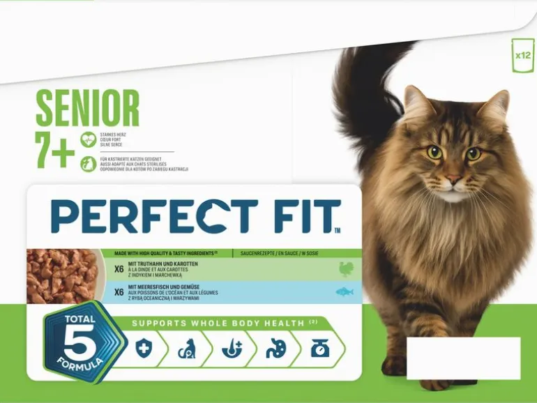 Perfect Fit Nassfutter Senior 7+ Truthahn Weissfisch Gemüse 12 x 85 g