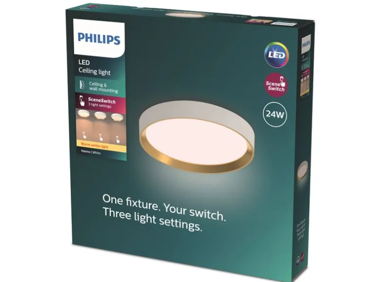 Philips Deckenleuchte Hanno SceneSwitch 2700K, 2700 Lm, Weiss-Gold
