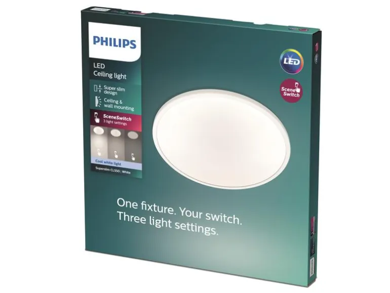 Philips Deckenleuchte LED SceneSwitch CL550 1700 lm 4000K, Weiss