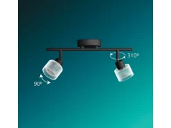 Philips Horen Aufbauspot 4x, ohne Leuchtmittel GU10, schwarz