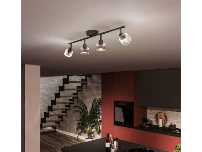 Philips Horen Aufbauspot 4x, ohne Leuchtmittel GU10, schwarz
