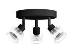 Philips Horen Aufbauspot 3x rund ohne Leuchtmittel GU10, schwarz