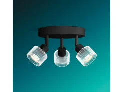 Philips Horen Aufbauspot 3x rund ohne Leuchtmittel GU10, schwarz