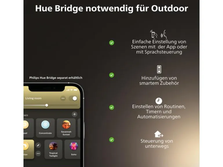 Philips Hue Aussenstrahler White Outdoor Welcome Flutlicht Schwarz