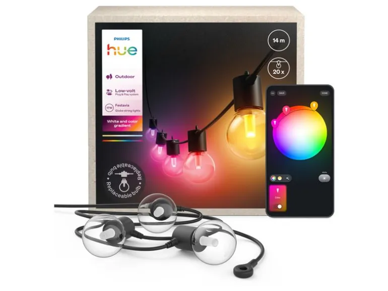 Philips Hue LED-Lichterkette Festavia Globe Outdoor 14 m CH