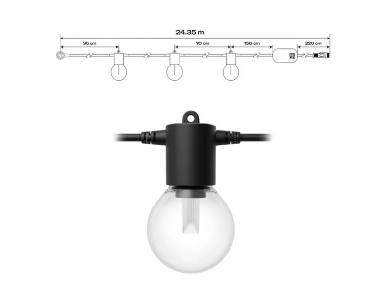 Philips Hue LED-Lichterkette Festavia Globe Outdoor Erweiterung 21 m