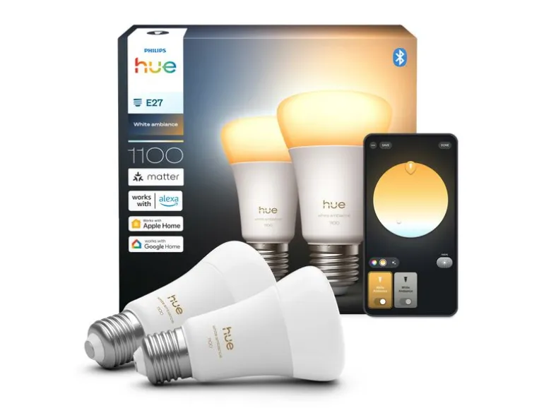 Philips Hue Leuchtmittel White Ambiance E27 Doppelpack 2 x 1100 lm