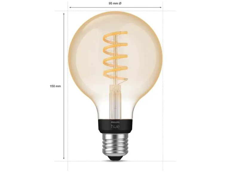 Philips Hue White Ambiance E27 Einzelpack Globe G93 Filament 550 lm