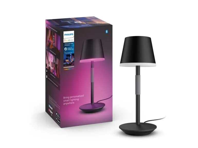 Philips Hue White & Col. Amb. Go Tragbare Tischleuchte schwarz 370 lm