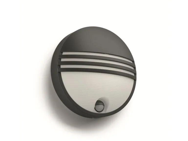 Philips myGarden Wandleuchte Yarrow, 600 lm, Schwarz + Sensor