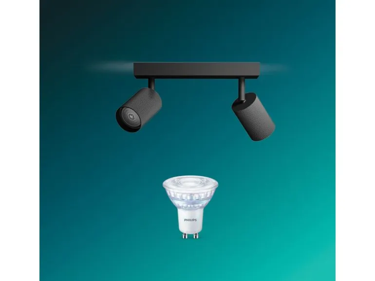 Philips Philips Wyatt Aufbauspot 2er ohne Leuchtmittel GU10, schwarz