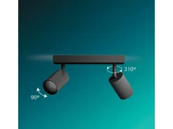 Philips Philips Wyatt Aufbauspot 2er ohne Leuchtmittel GU10, schwarz