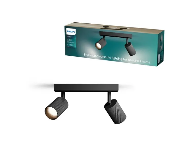 Philips Philips Wyatt Aufbauspot 2er ohne Leuchtmittel GU10, schwarz