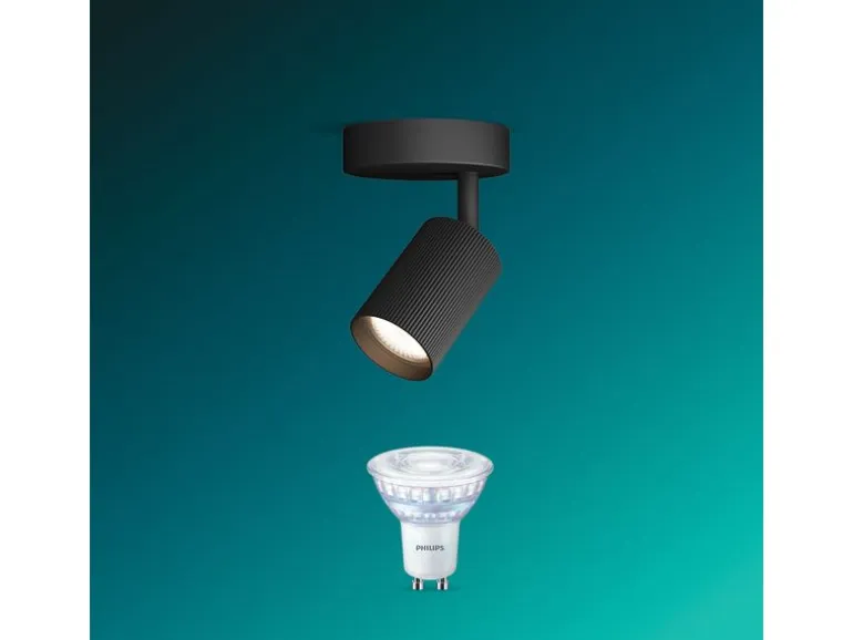 Philips Philips Wyatt Aufbauspot 1er ohne Leuchtmittel GU10, schwarz