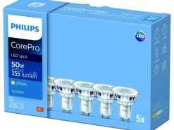 Philips Professional Lampe CorePro LEDspot 4.6-50W GU10 827 36D 5 Stk.