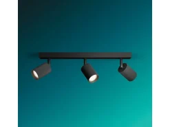Philips Wyatt Aufbauspot 3er Balken ohne Leuchtmittel schwarz