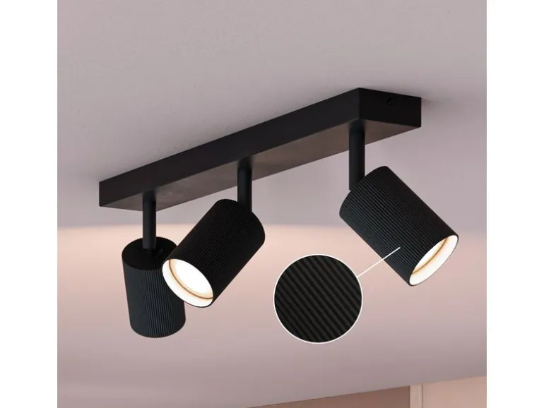 Philips Wyatt Aufbauspot 3er Balken ohne Leuchtmittel schwarz