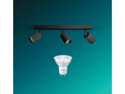 Philips Wyatt Aufbauspot 3er Balken ohne Leuchtmittel schwarz