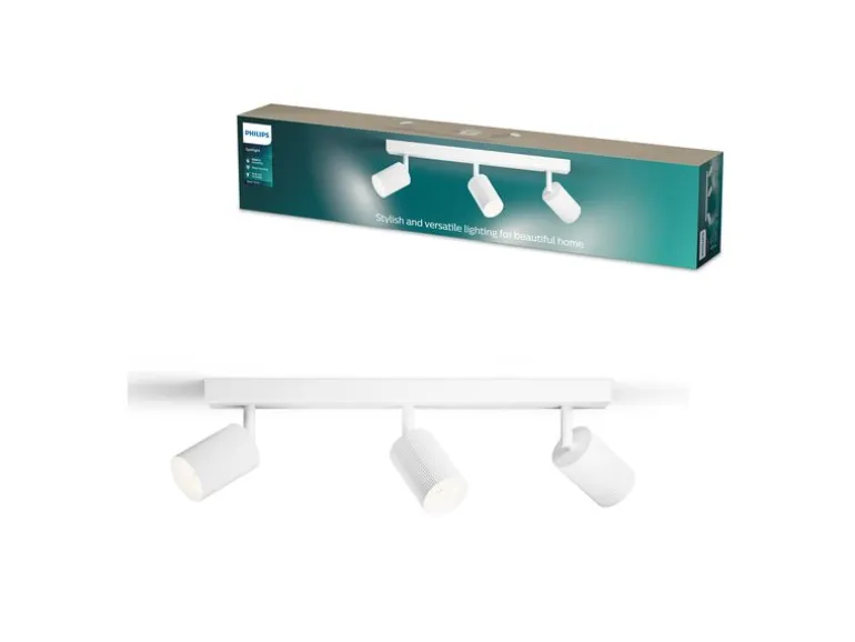 Philips Wyatt Aufbauspot 3er Balken ohne Leuchtmittel GU10, weiss