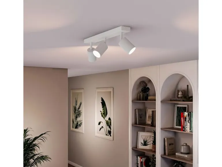 Philips Wyatt Aufbauspot 3er Balken ohne Leuchtmittel GU10, weiss