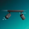 Philips Wyatt Aufbauspot 3x, rund ohne Leuchtmittel GU10, schwarz