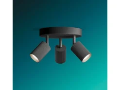 Philips Wyatt Aufbauspot 3x, rund ohne Leuchtmittel GU10, schwarz