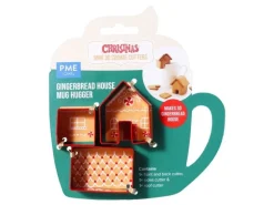 PME Mini-Lebkuchenhaus-Ausstecher 3-teilig, Metall, für Tassen