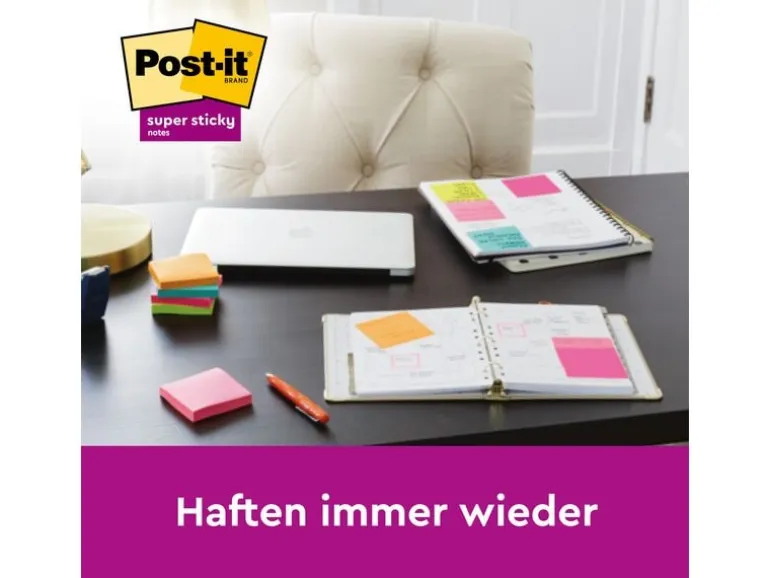 Post-it Notizzettel Super Sticky Playful Collection 7.6 x 7.6 cm