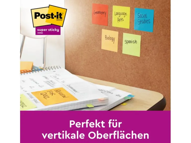 Post-it Notizzettel Super Sticky Promotion 7.6 x 7.6 cm, 6 Blöcke