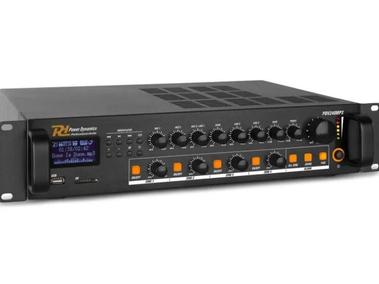 Power Dynamics Verstärker Pro PDV240MP3 4-Zonen Mischer