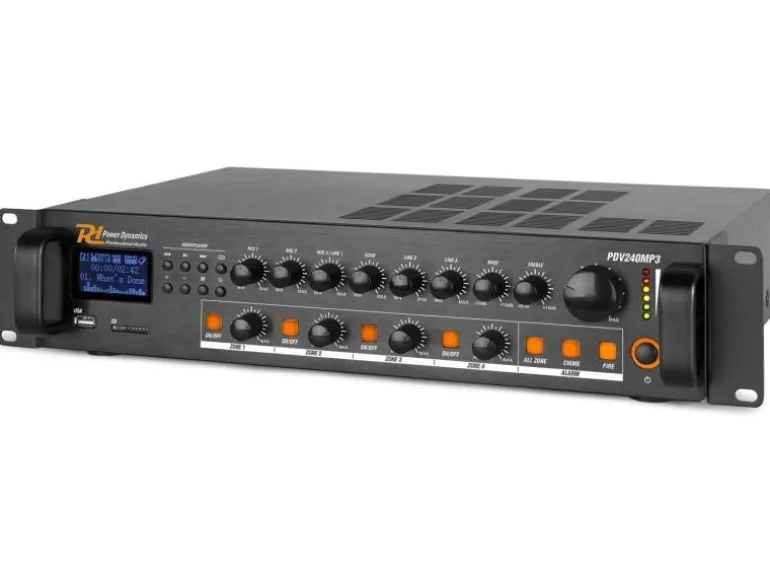 Power Dynamics Verstärker Pro PDV240MP3 4-Zonen Mischer