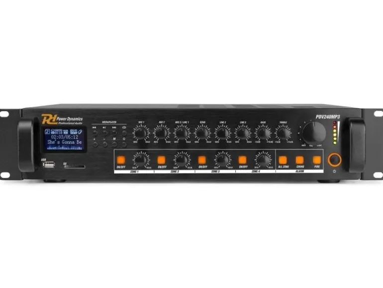 Power Dynamics Verstärker Pro PDV240MP3 4-Zonen Mischer