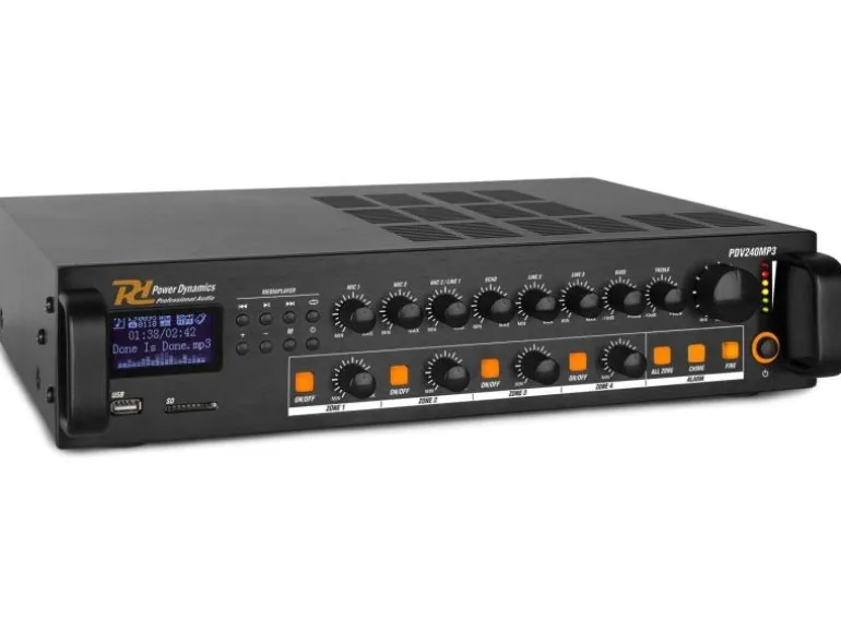 Power Dynamics Verstärker Pro PDV240MP3 4-Zonen Mischer