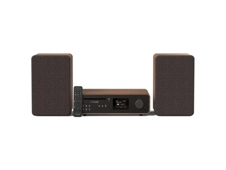 Pure Micro-HiFi Anlage Classic Stereo Schwarz/Walnuss