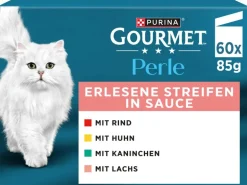 Purina Gourmet Nassfutter Gourmet Perle erlesene Streifen, 60 x 85 g