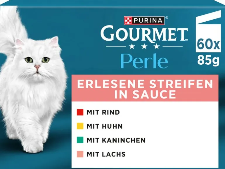 Purina Gourmet Nassfutter Gourmet Perle erlesene Streifen, 60 x 85 g