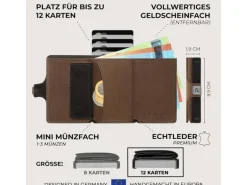 Puristo 11er Magnet Slim Vintage Leder Braun 12 Karten