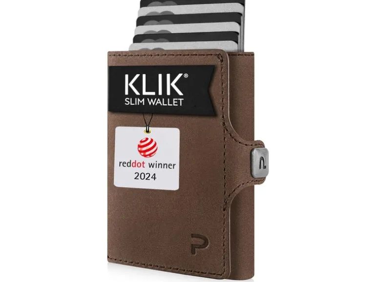 Puristo KLIK ZIP Slim Wallet mit Münzfach, Vintage