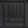 relaxdays Besteckkasten ausziehbar Schwarz