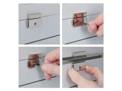 relaxdays Brillenbox Kunstleder Glas Weiss Transparent