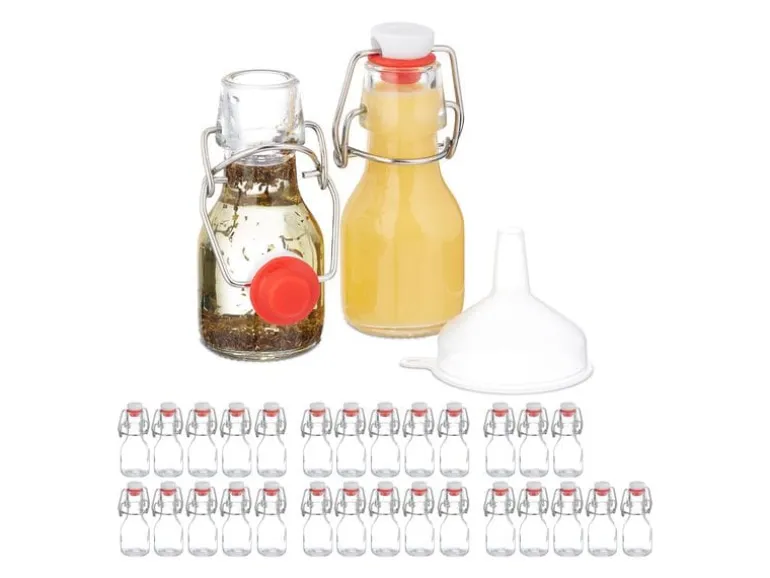 relaxdays Einmachflasche mit Bügelverschluss 30 Stück, 50 ml