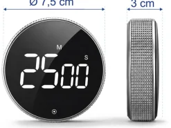 relaxdays Küchentimer Timer Schwarz/Silber